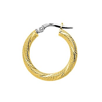 Créoles fantaisie Femme - Or 18 Carats - Diamètre 15mm