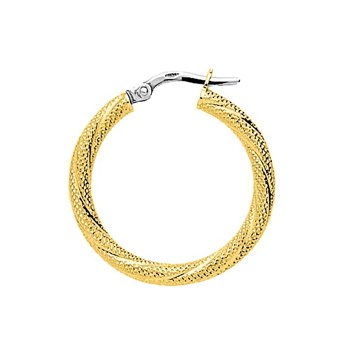 Créoles fantaisie Femme - Or 18 Carats - Diamètre 20mm