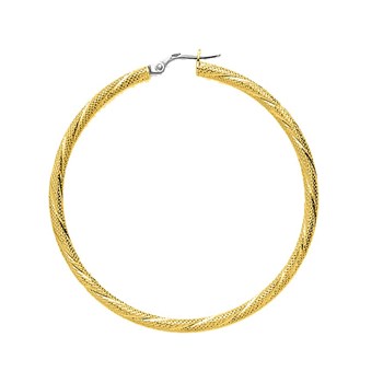 Créoles fantaisie Femme - Or 18 Carats - Diamètre 40mm