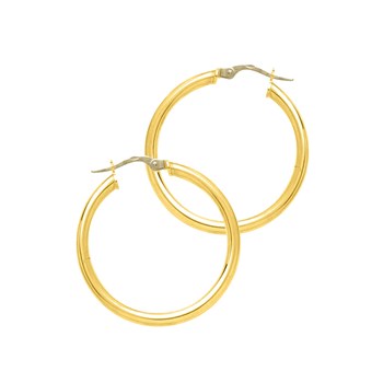 Créoles lisses Femme - Or 18 Carats - Diamètre 25mm