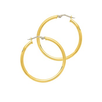 Créoles lisses Femme - Or 18 Carats - Diamètre 30mm