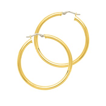 Créoles lisses Femme - Or 18 Carats - Diamètre 35mm