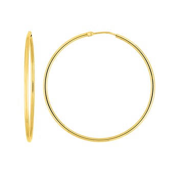 Créoles lisses Femme - Or 18 Carats - Diamètre 40mm