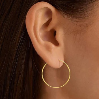 Créoles lisses Femme - Or 18 Carats - Diamètre 35mm