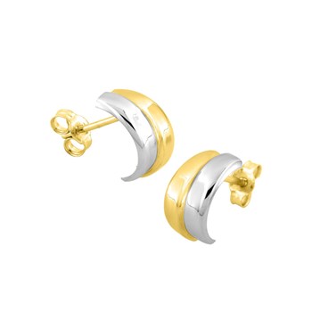 Créoles bicolores Femme - Or 18 Carats