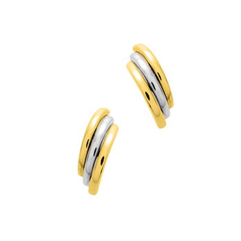 Créoles bicolores Femme - Or 18 Carats