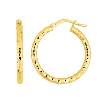 Créoles fantaisie Femme - Or 18 Carats - Diamètre 20mm