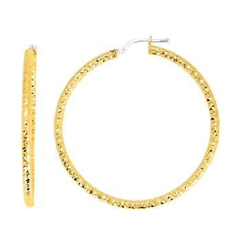 Créoles fantaisie Femme - Or 18 Carats - Diamètre 40mm