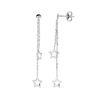Boucles d'oreilles Femme pendantes étoiles - Or 18 Carats