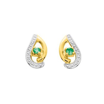 Boucles d'oreilles Femme - émeraude - Or 18 Carats