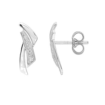Boucles d'oreilles Femme - Or 18 Carats - Diamant 0,01 Carats