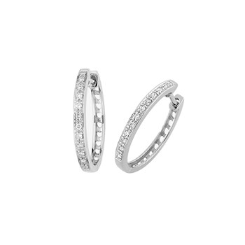 Créoles Femme - Or 18 Carats - Diamant 0,08 Carats