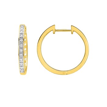 Créoles Femme - Or 18 Carats - Diamant 0,08 Carats