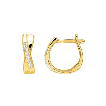 Créoles Femme - Or 18 Carats - Diamant 0,08 Carats