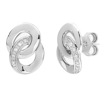 Boucles d'oreilles Femme - Or 18 Carats - Diamant 0,05 Carats