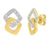 Boucles d'oreilles Femme bicolores - Or 18 Carats - Diamant 0,08 Carats - vue V1