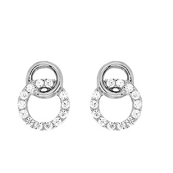 Boucles d'oreilles Femme - Oxyde de zirconium - Or 18 Carats