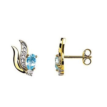 Boucles d'oreilles Femme - topaze - Or 18 Carats