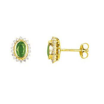 Boucles d'oreilles Femme - émeraude - Or 18 Carats