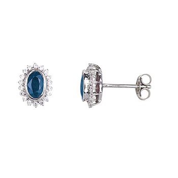 Boucles d'oreilles Femme - saphir - Or 18 Carats