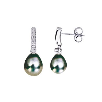 Boucles d'oreilles Femme - Perle de tahiti - Or 18 Carats
