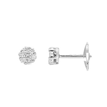 Boucles d'oreilles Femme - Or 18 Carats - Diamant 0,2 Carats