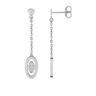 Boucles d'oreilles Femme pendantes - Or 18 Carats - Diamant 0,04 Carats