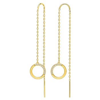 Boucles d'oreilles pendantes Femme - Oxyde de zirconium - Or 18 Carats