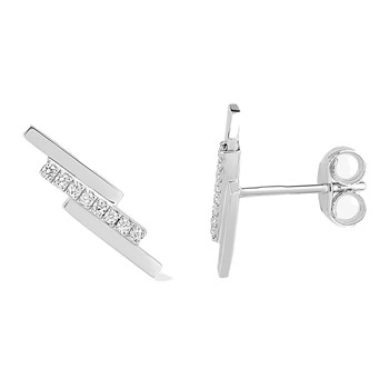 Boucles d'oreilles Femme - Or 18 Carats - Diamant 0,06 Carats