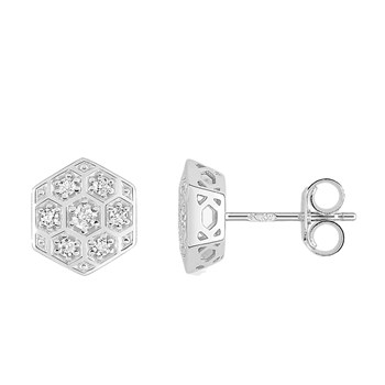 Boucles d'oreilles Femme - Or 18 Carats - Diamant 0,14 Carats