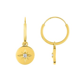 Créoles Femme - Oxyde de zirconium - Or 18 Carats