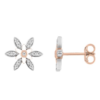 Boucles d'oreilles Femme - Or 18 Carats - Diamant 0,1 Carats