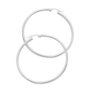 Créoles lisses Femme - Or 18 Carats - Diamètre 40mm