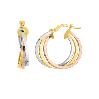 Créoles 3 ors Femme - Or 18 Carats