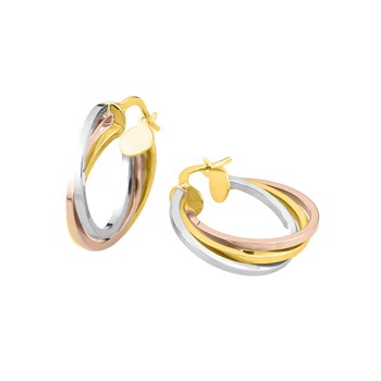 Créoles 3 ors Femme - Or 18 Carats