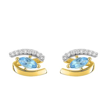 Boucles d'oreilles femme - topaze - Or 18 Carats