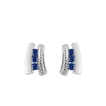 Boucles d'oreilles femme - saphir - Or 18 Carats