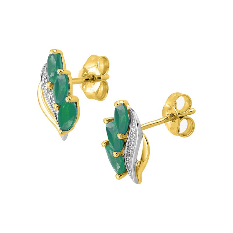 Boucles d'oreilles femme - émeraude - Or 18 Carats - vue 2