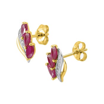 Boucles d'oreilles femme - rubis - Or 18 Carats