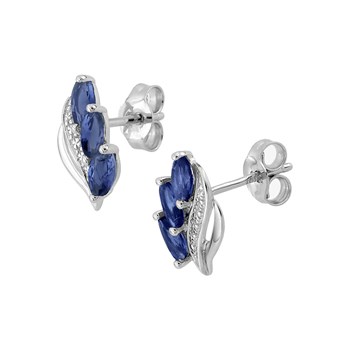 Boucles d'oreilles femme - saphir - Or 18 Carats