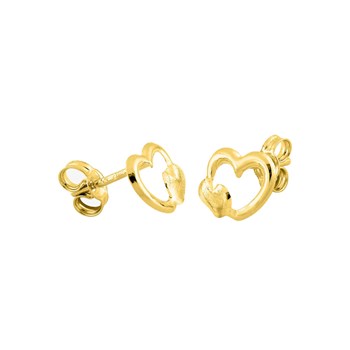 Boucles d'oreilles Enfant - Or 18 Carats - Coeur