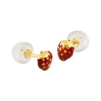 Boucles d'oreilles Enfant - Or 18 Carats - Fraise