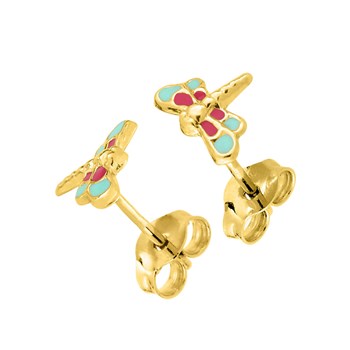 Boucles d'oreilles Enfant - Or 18 Carats - Papillon