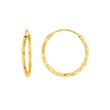 Créoles fantaisie Femme - Or 18 Carats diamètre 12mm