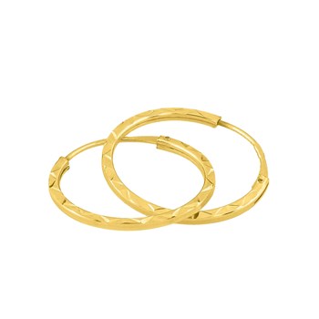 Créoles fantaisie Femme - Or 18 Carats diamètre 12mm