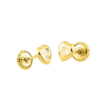 Boucles d'oreilles Enfant - Or 18 Carats - Coeur