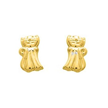 Boucles d'oreilles Enfant - Or 18 Carats - Chat