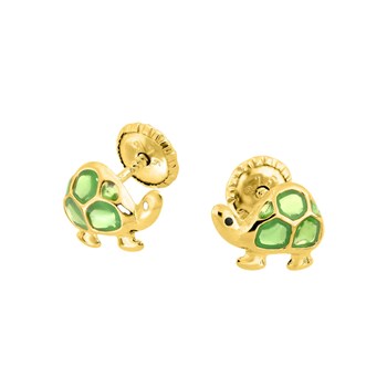 Boucles d'oreilles Enfant - Or 18 Carats - Tortue