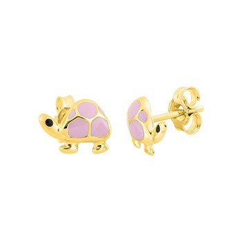 Boucles d'oreilles Enfant - Or 18 Carats - Tortue