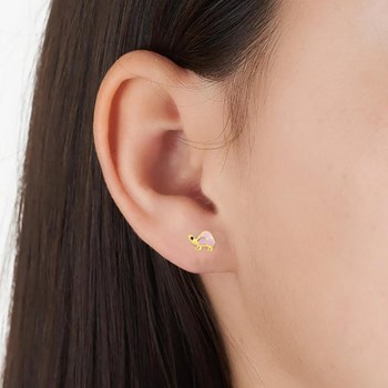 Boucles d'oreilles Enfant - Or 18 Carats - Tortue